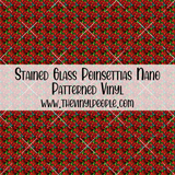 Stained Glass Poinsettias Patterned Vinyl