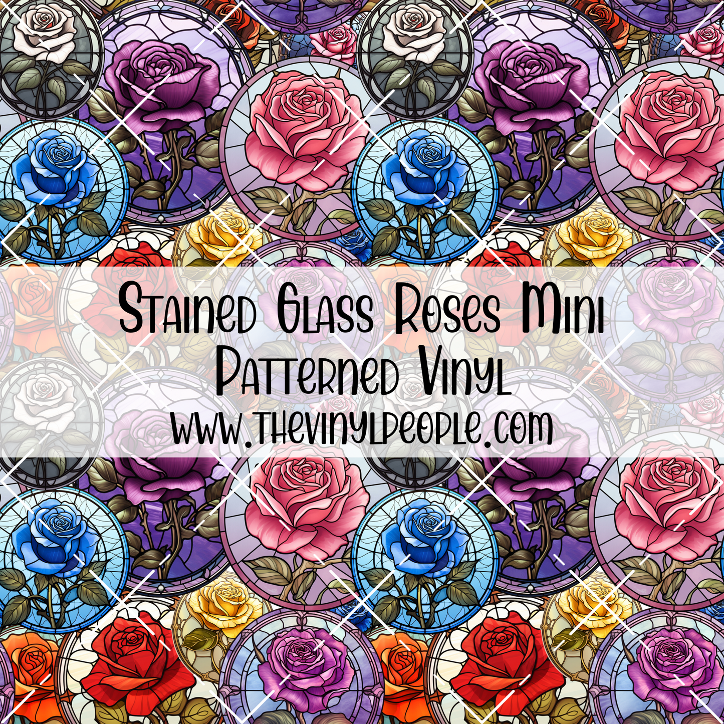 Stained Glass Roses Patterned Vinyl