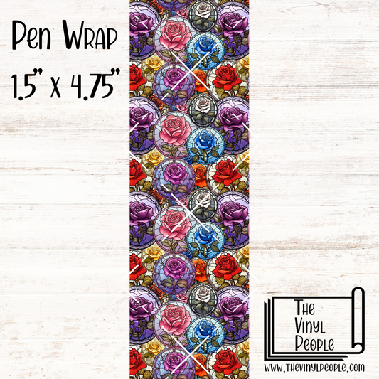 Stained Glass Roses Pen Wrap