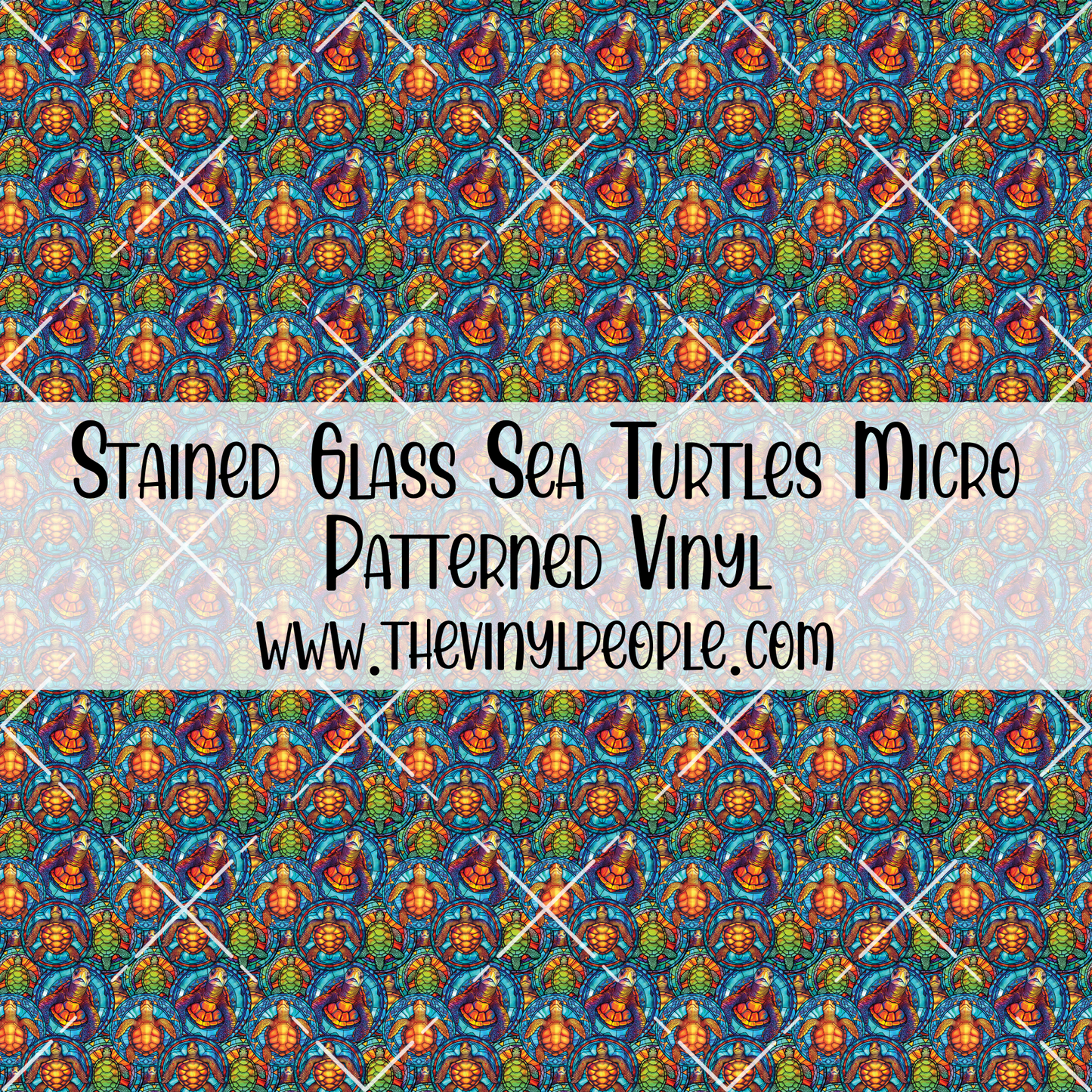Stained Glass Sea Turtles Patterned Vinyl