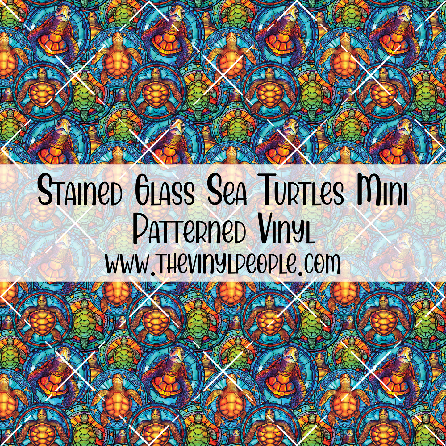 Stained Glass Sea Turtles Patterned Vinyl