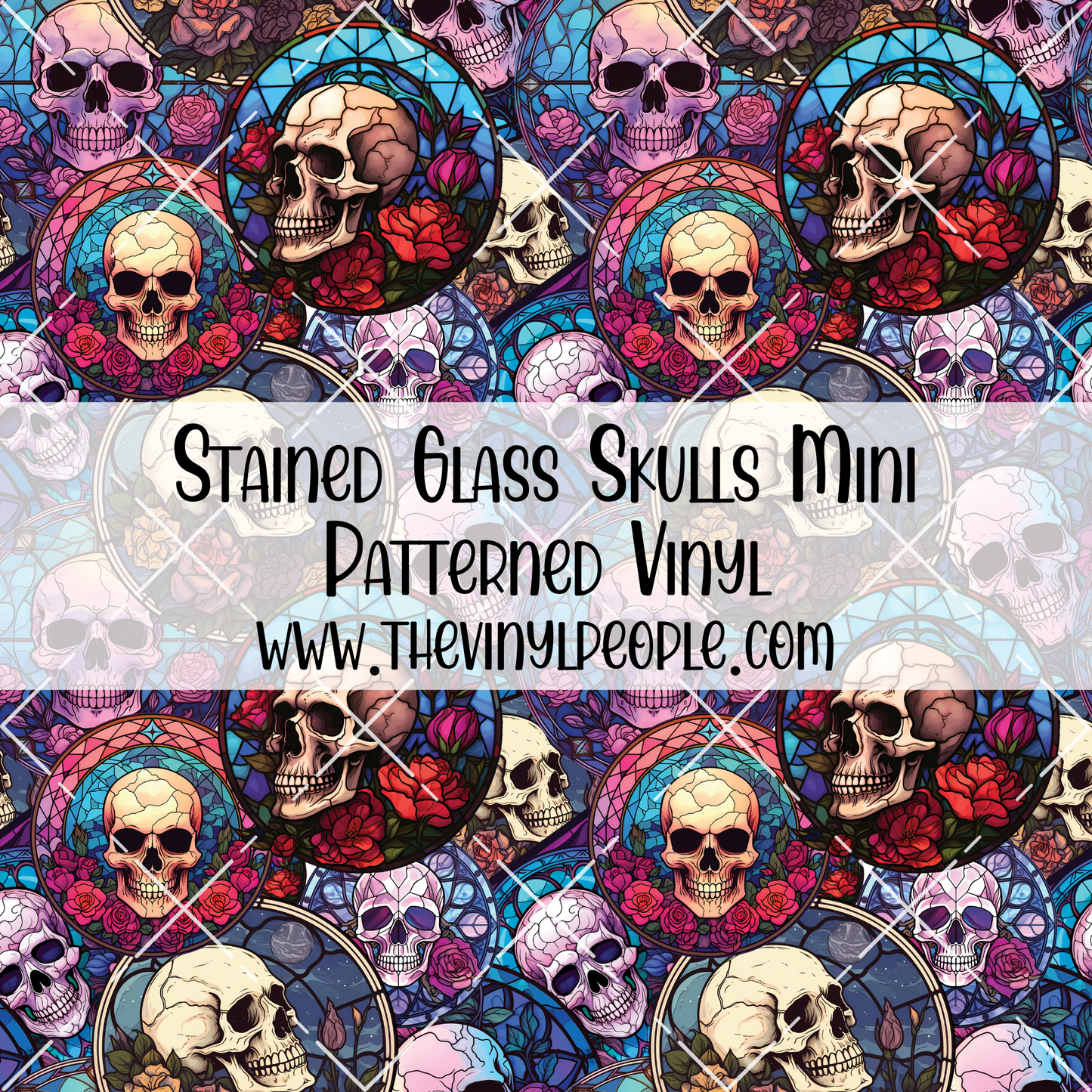 Stained Glass Skulls Patterned Vinyl