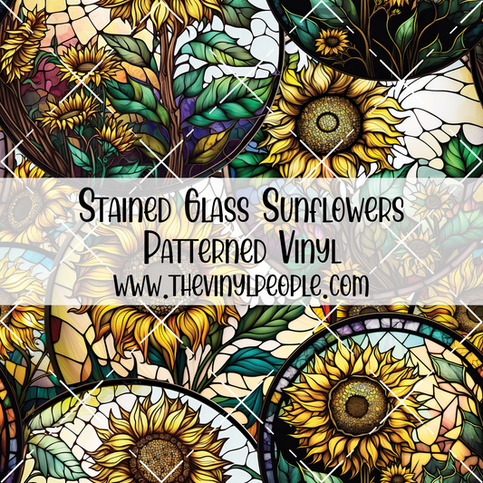 Stained Glass Sunflowers Patterned Vinyl