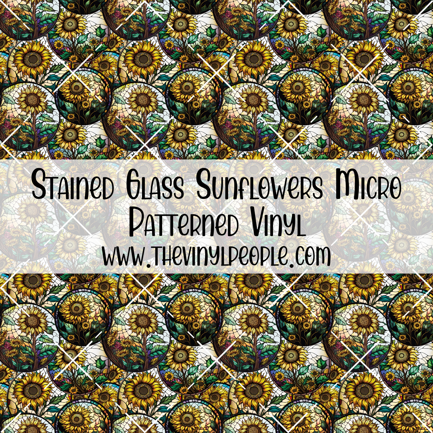Stained Glass Sunflowers Patterned Vinyl