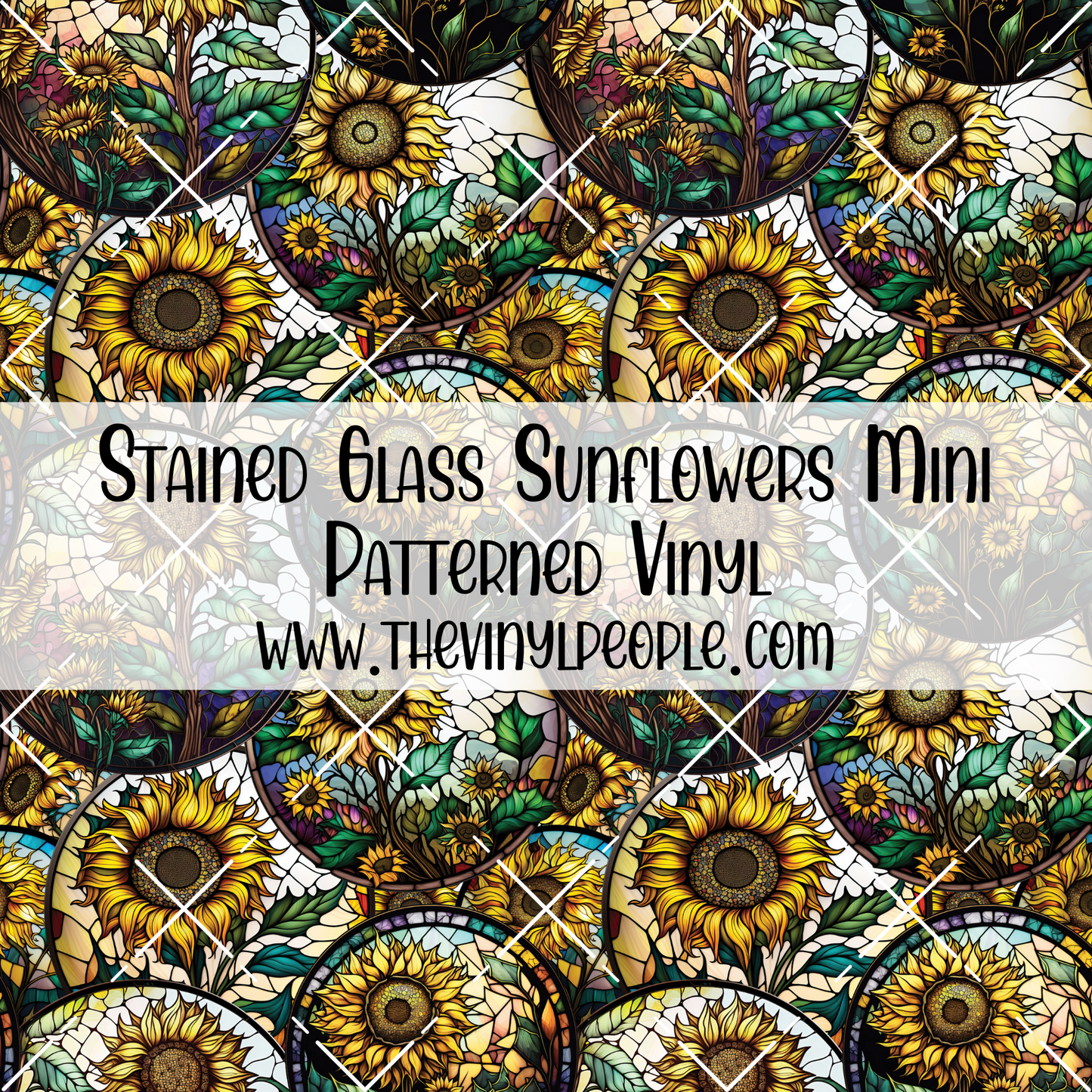 Stained Glass Sunflowers Patterned Vinyl