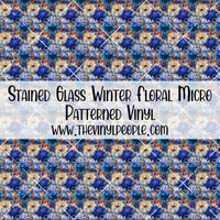 Stained Glass Winter Floral Patterned Vinyl