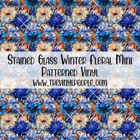Stained Glass Winter Floral Patterned Vinyl