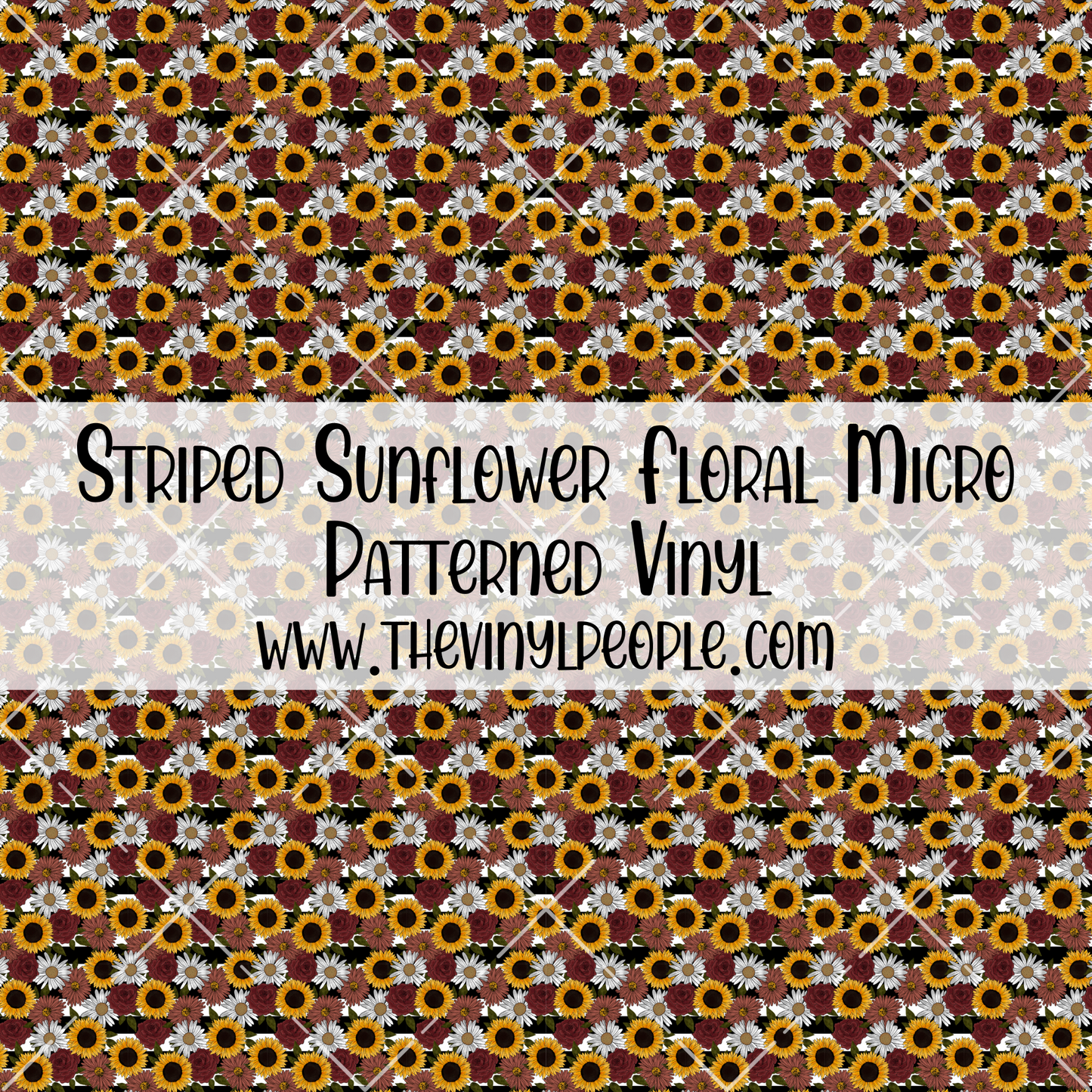 Striped Sunflower Floral Patterned Vinyl