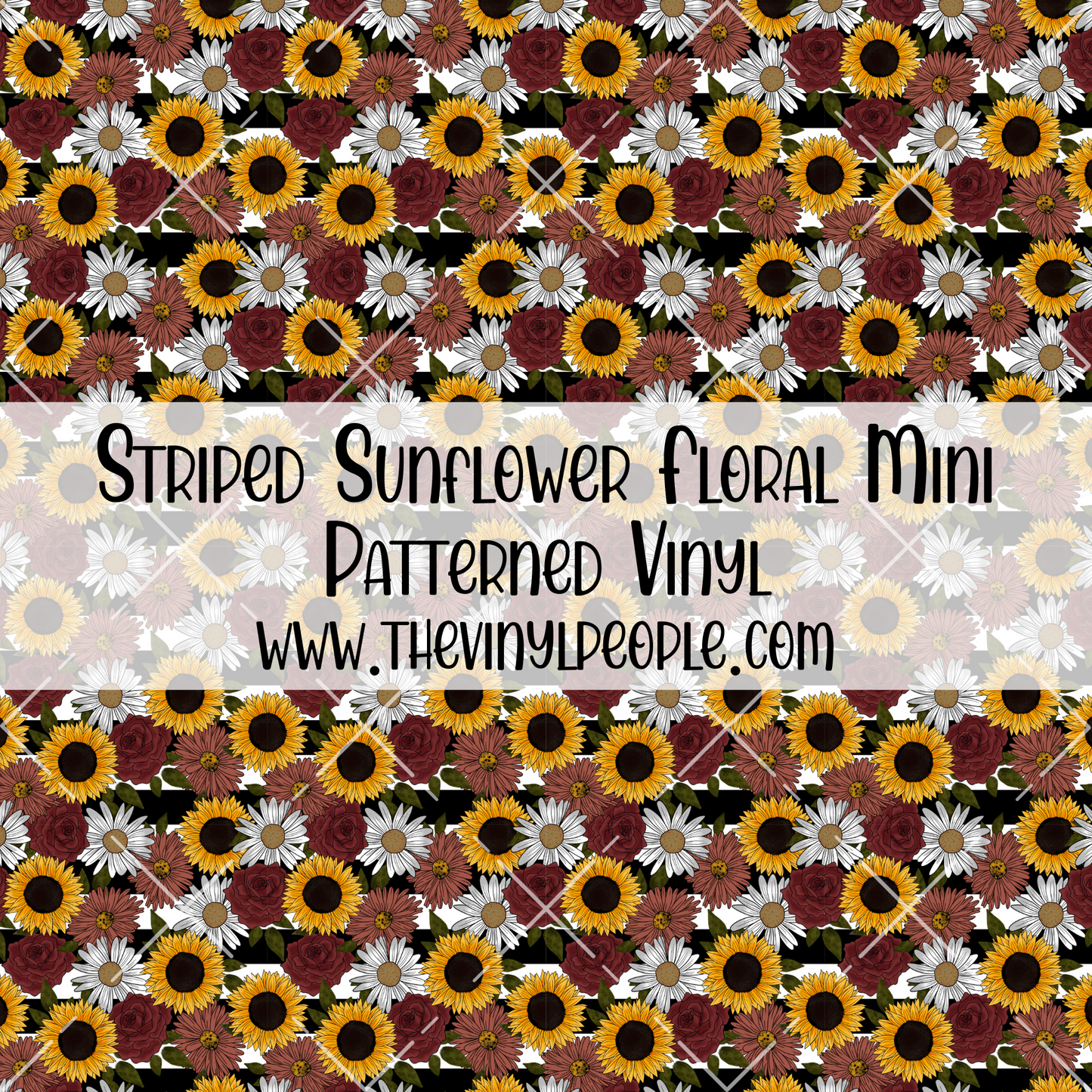 Striped Sunflower Floral Patterned Vinyl