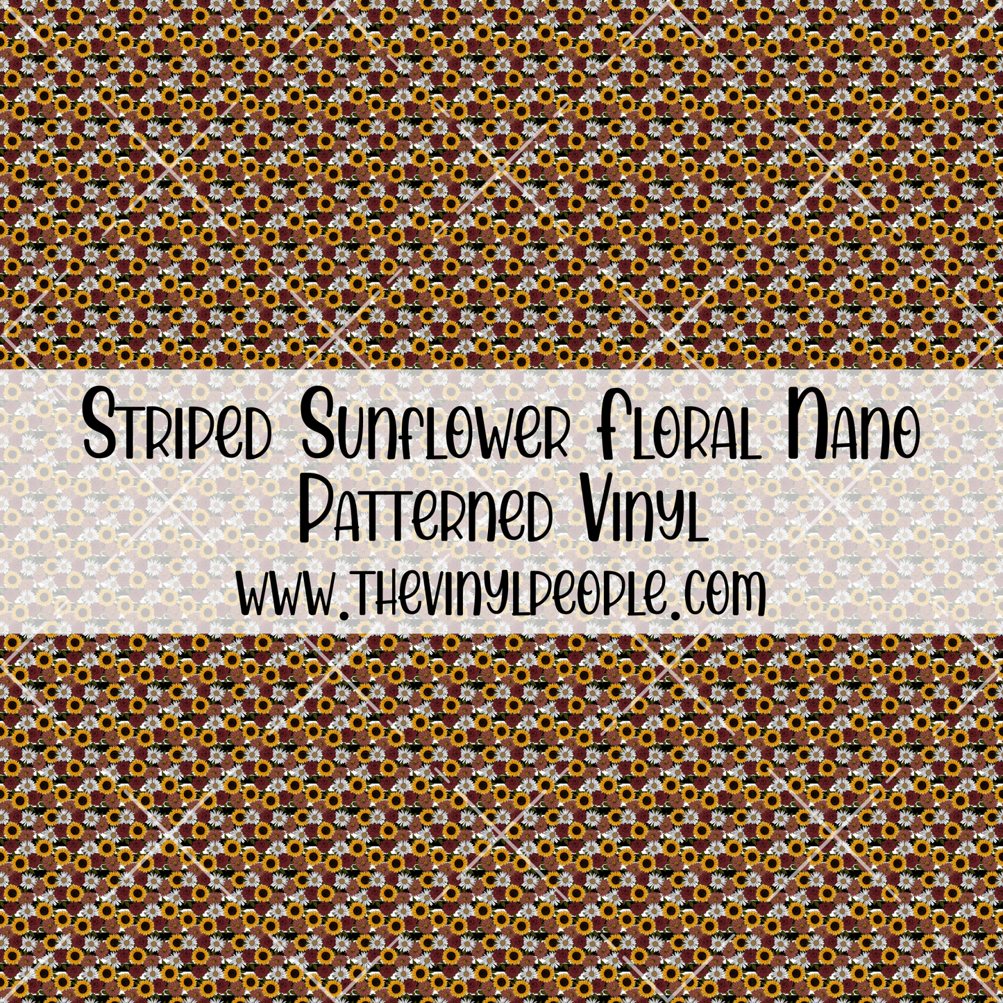 Striped Sunflower Floral Patterned Vinyl