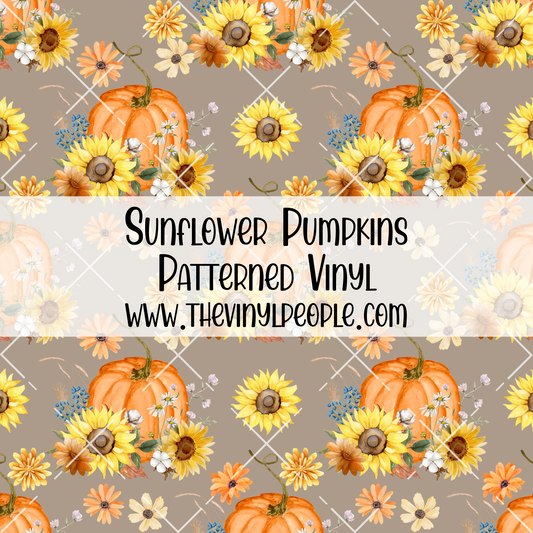 Sunflower Pumpkins Patterned Vinyl