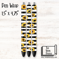 Sunflower Stripes Pen Wrap