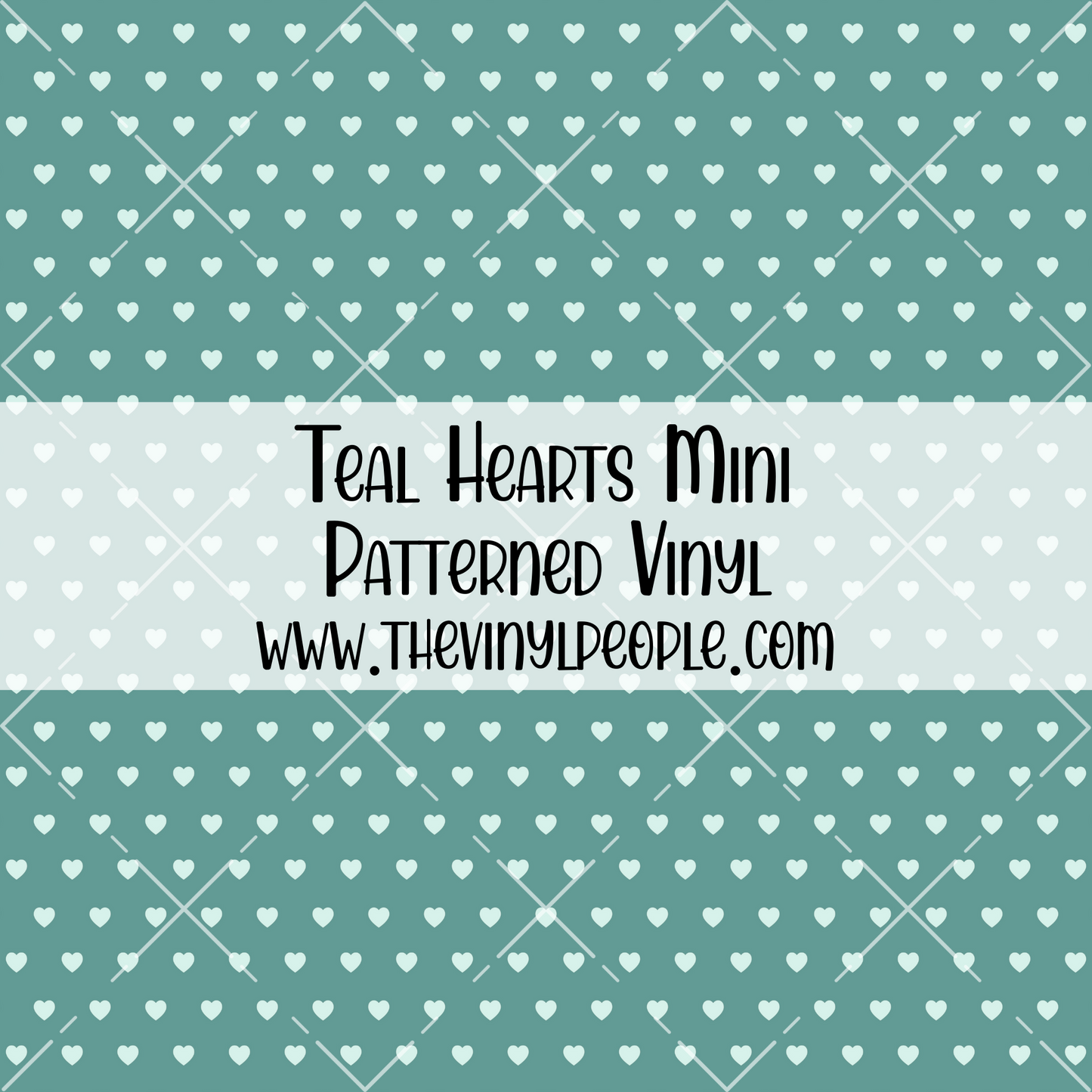 Teal Hearts Patterned Vinyl