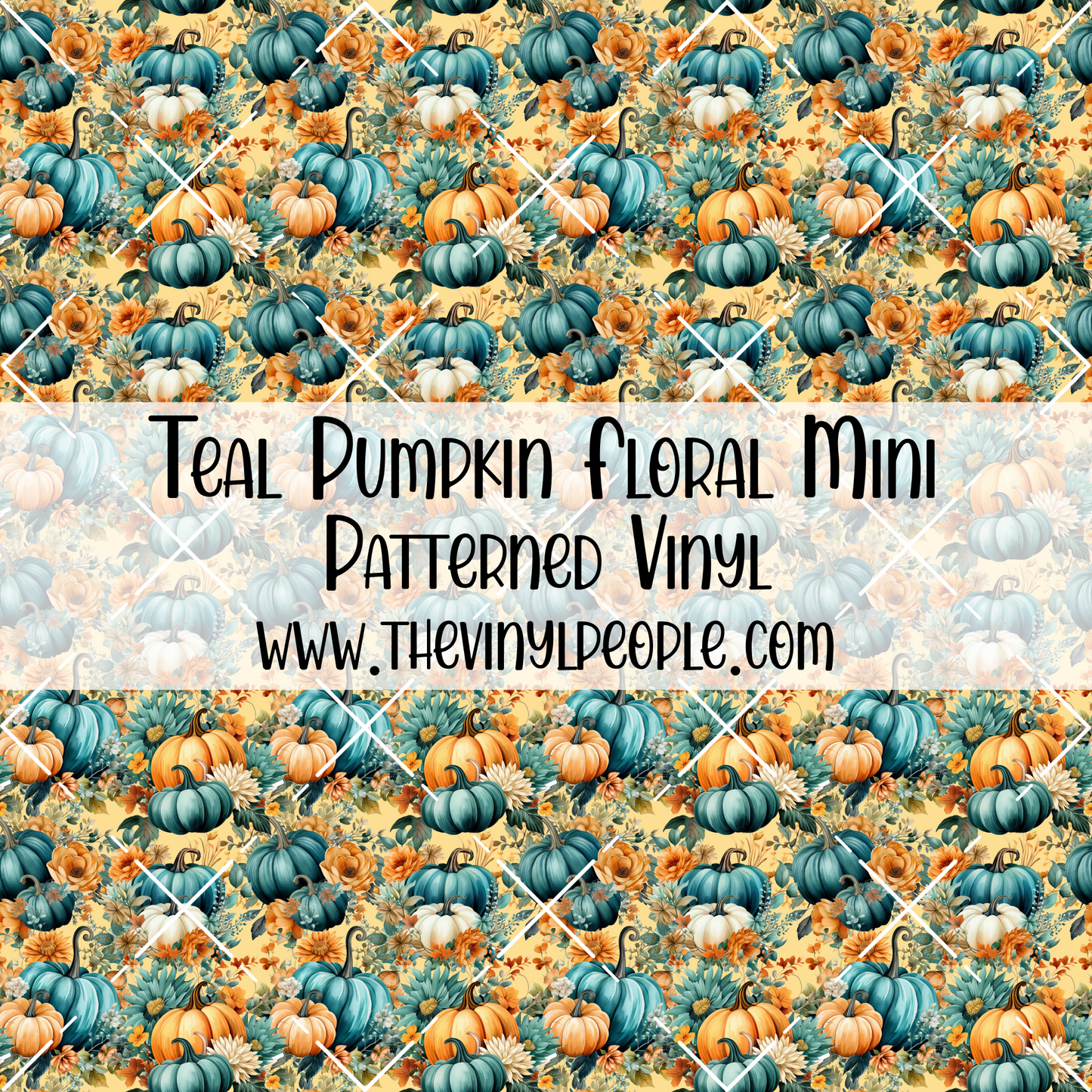 Teal Pumpkin Floral Patterned Vinyl