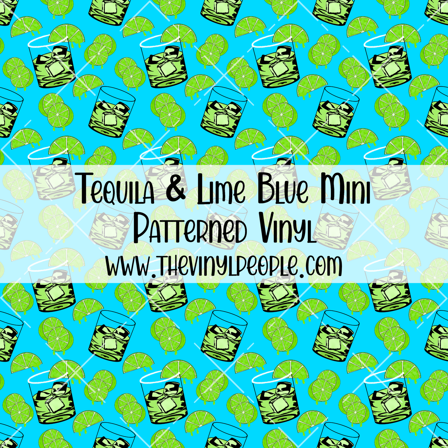 Tequila & Lime Blue Patterned Vinyl