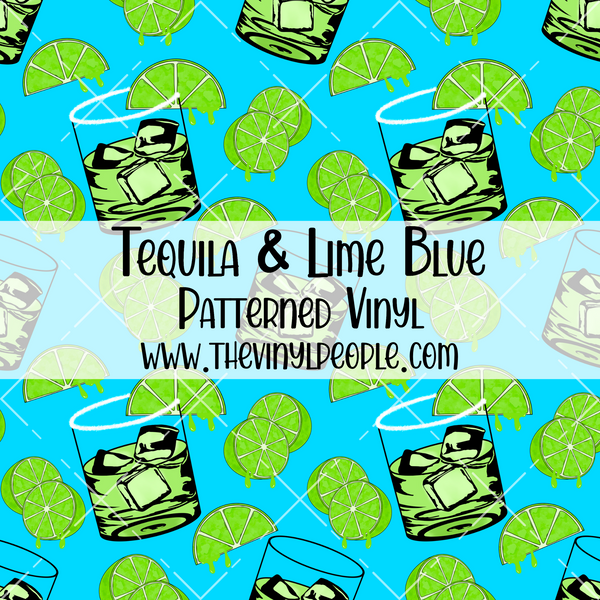 Tequila & Lime Blue Patterned Vinyl