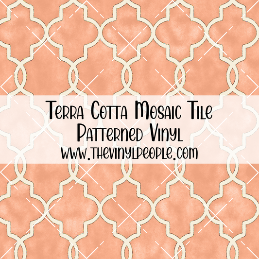 Terra Cotta Mosaic Tile Patterned Vinyl