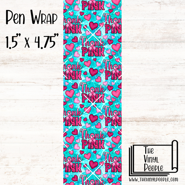 Think Pink Ribbon Pen Wrap