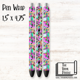 Tie-Dye School Supplies Black Pen Wrap