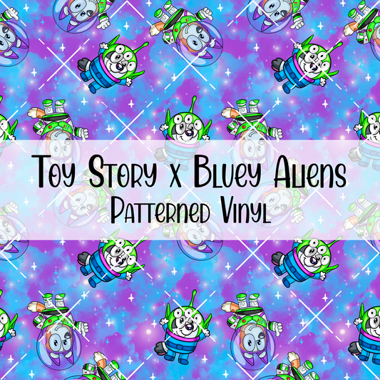 Toy Story x Bluey Aliens Patterned Vinyl