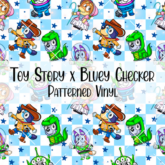 Toy Story x Bluey Checker Patterned Vinyl