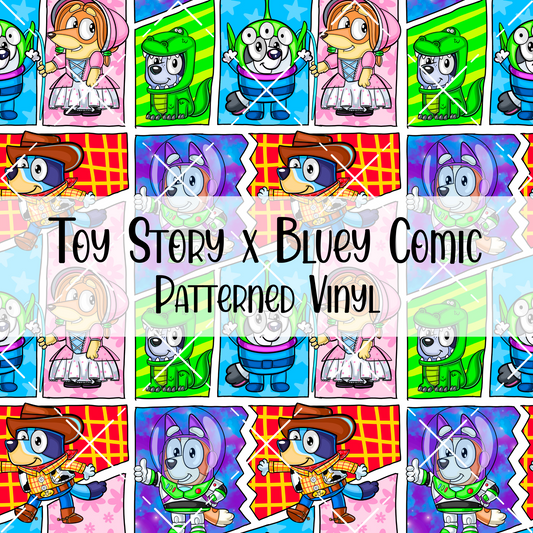 Toy Story x Bluey Comic Patterned Vinyl
