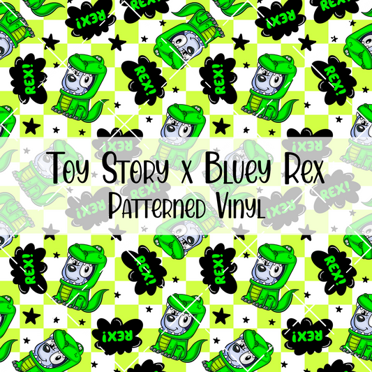 Toy Story x Bluey Rex Patterned Vinyl