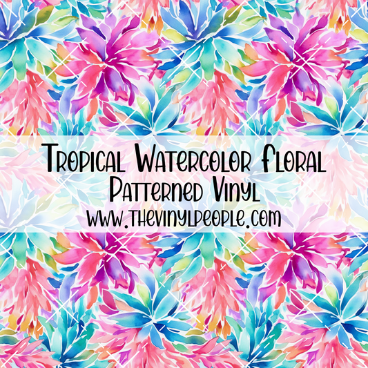 Tropical Watercolor Floral Patterned Vinyl