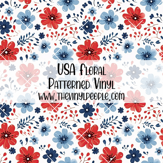 USA Floral Patterned Vinyl