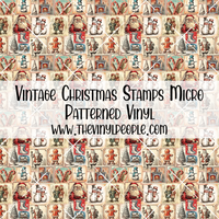 Vintage Christmas Stamps Patterned Vinyl