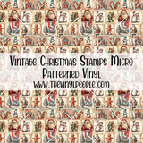Vintage Christmas Stamps Patterned Vinyl