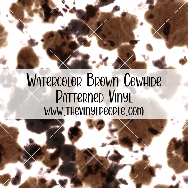 Watercolor Brown Cowhide Patterned Vinyl