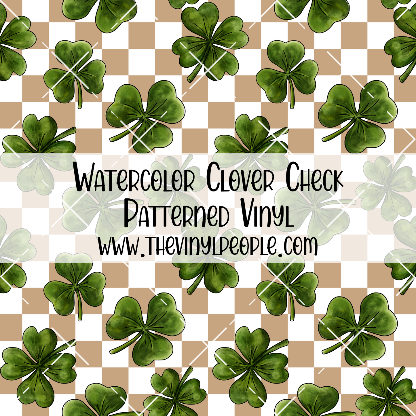 Watercolor Clover Check Patterned Vinyl