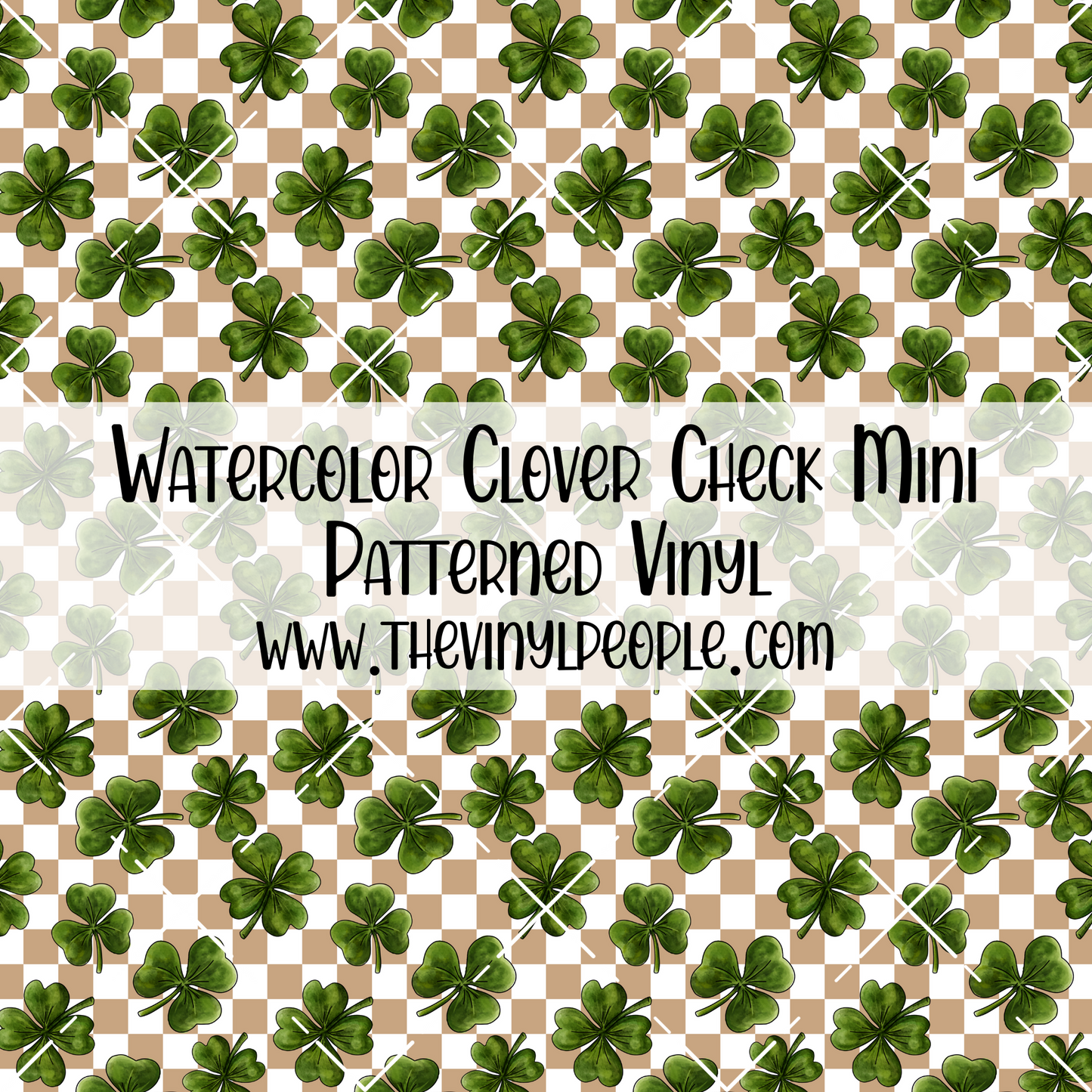 Watercolor Clover Check Patterned Vinyl