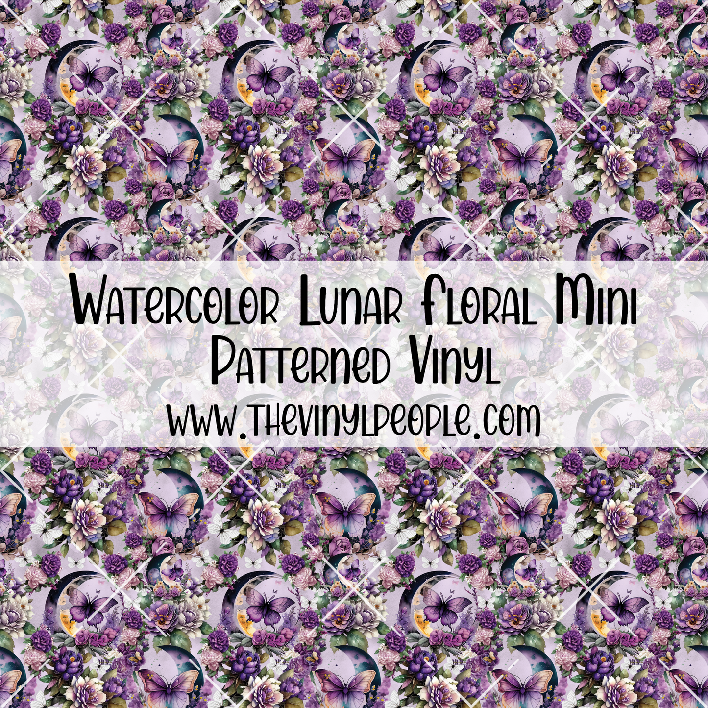 Watercolor Lunar Floral Patterned Vinyl
