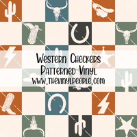 Western Checkers Patterned Vinyl