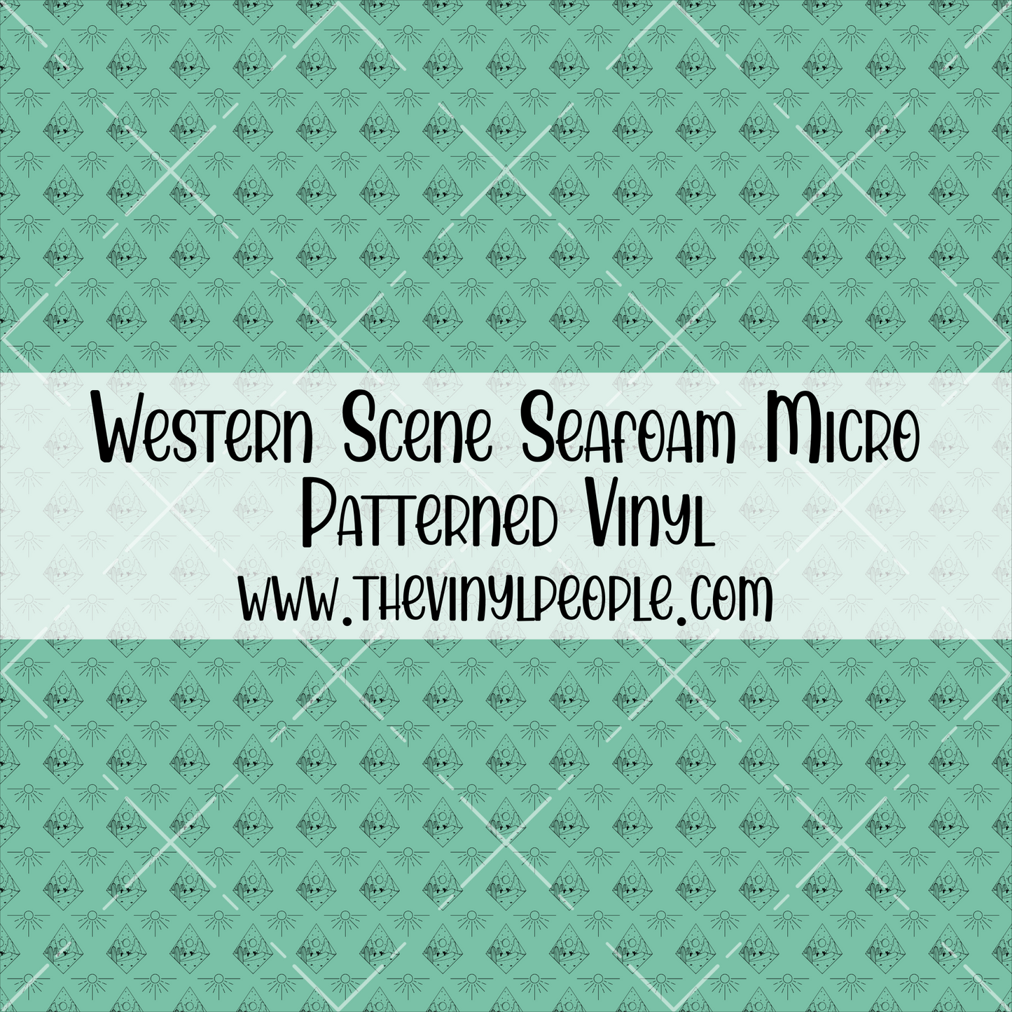 Western Scene Seafoam Patterned Vinyl