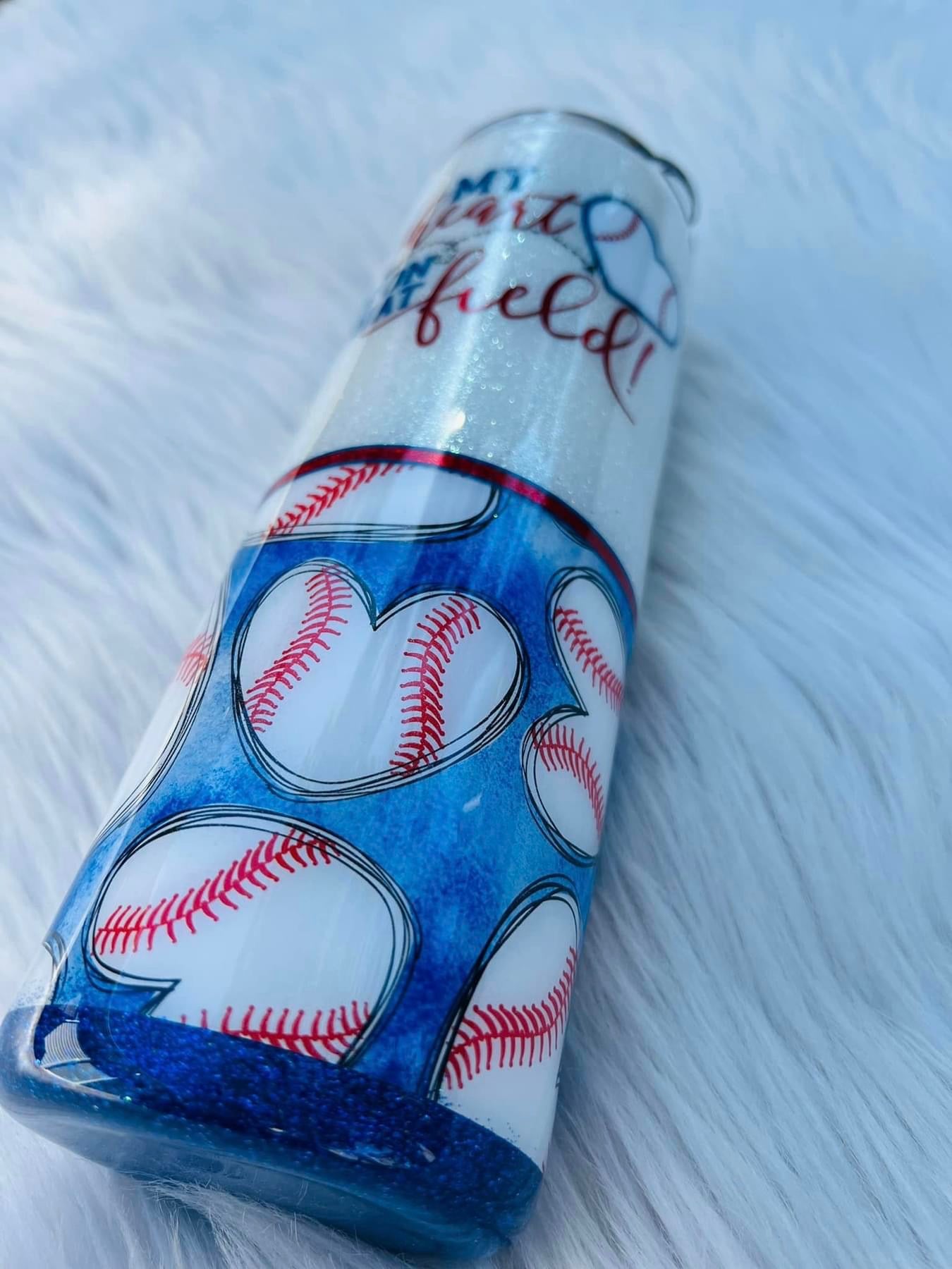 Baseball Hearts Patterned Vinyl