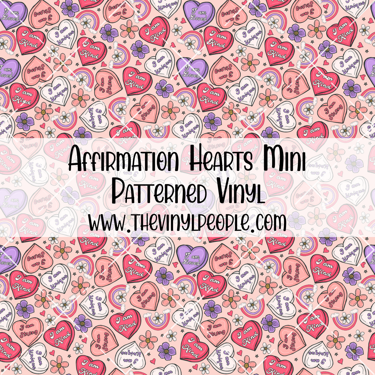 Affirmation Hearts Patterned Vinyl