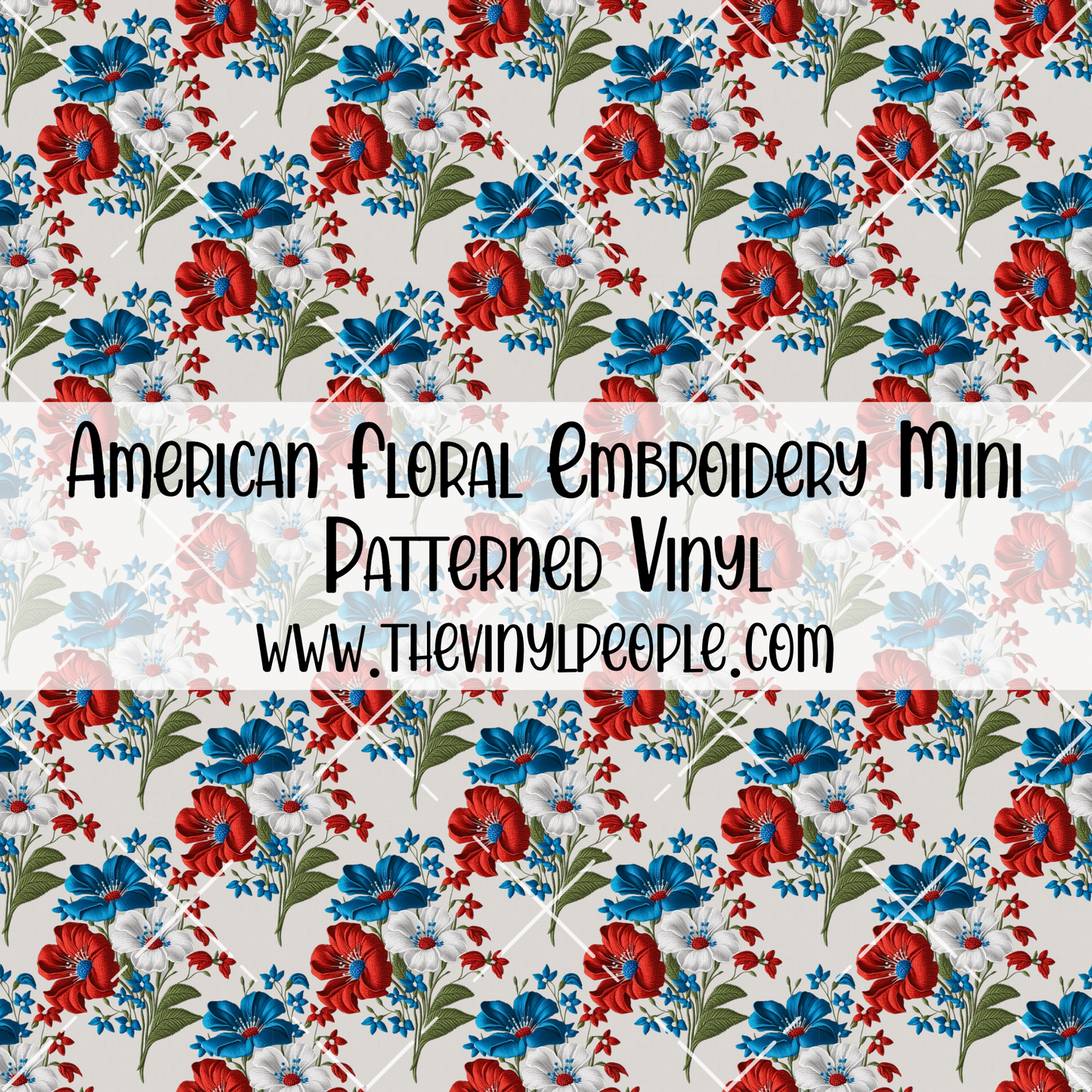 American Floral Embroidery Patterned Vinyl