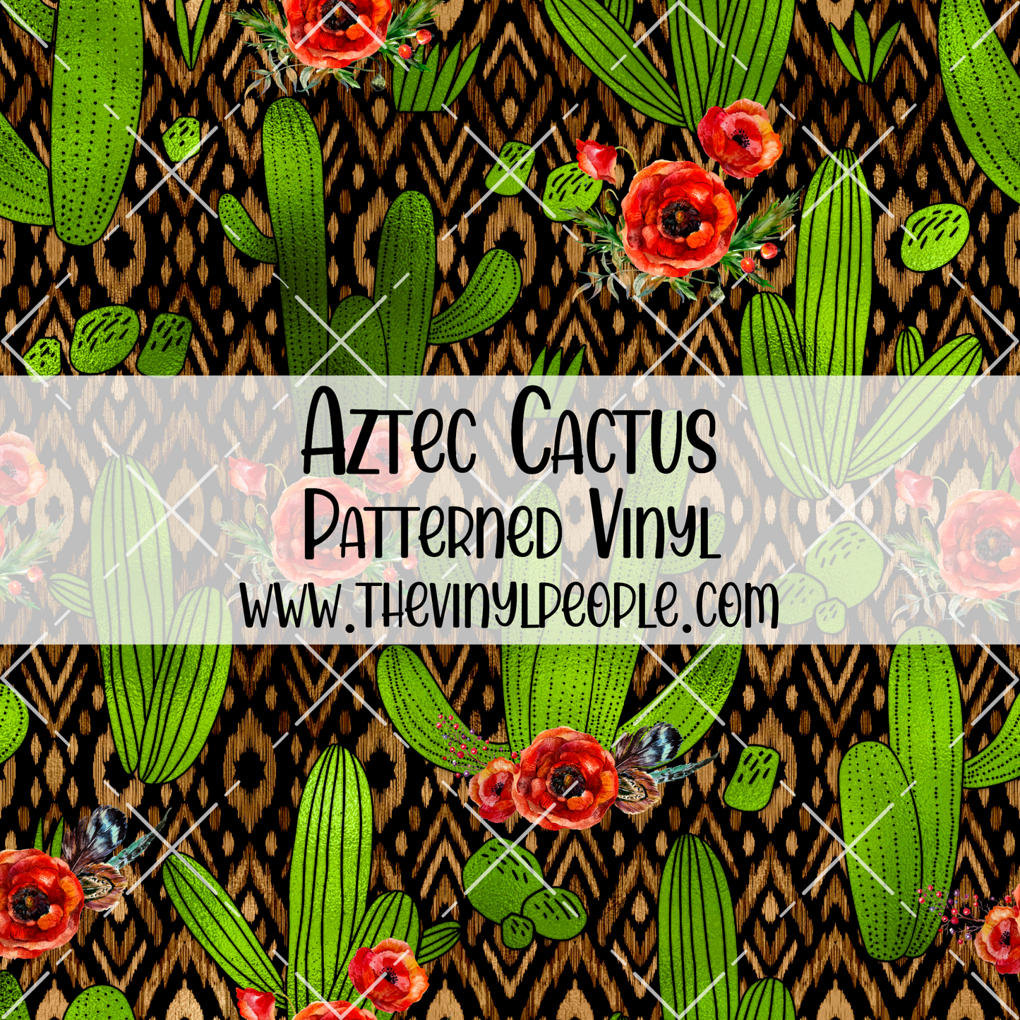 Aztec Cactus Patterned Vinyl