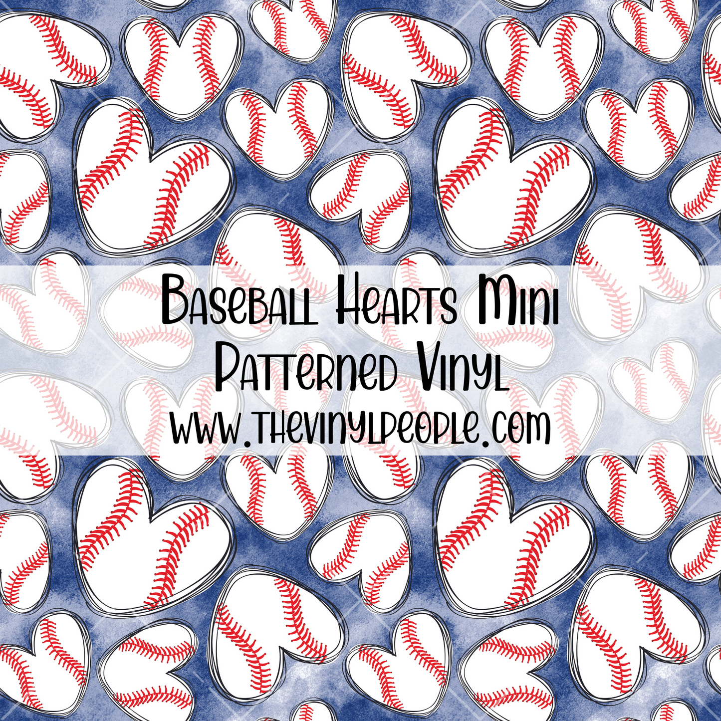 Baseball Hearts Patterned Vinyl