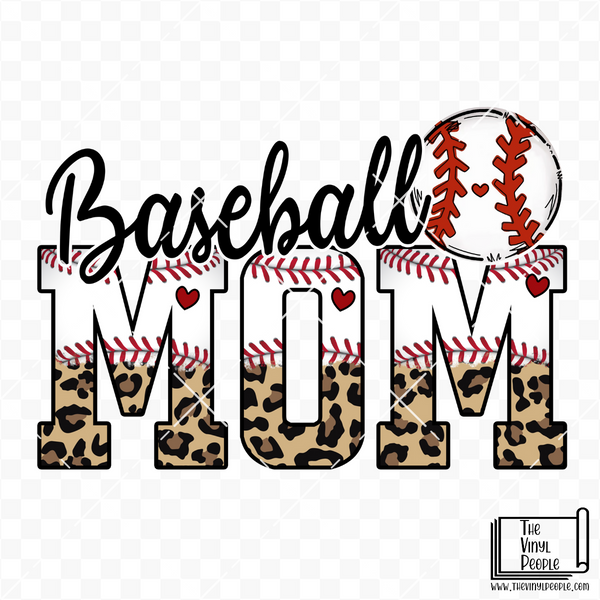 Baseball Mom Leopard Vinyl Decal