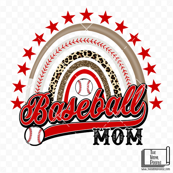 Baseball Mom Rainbow Vinyl Decal