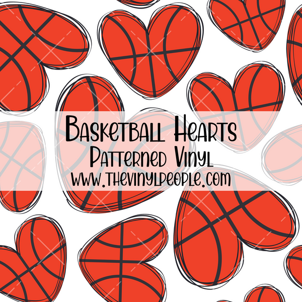 Basketball Hearts Patterned Vinyl