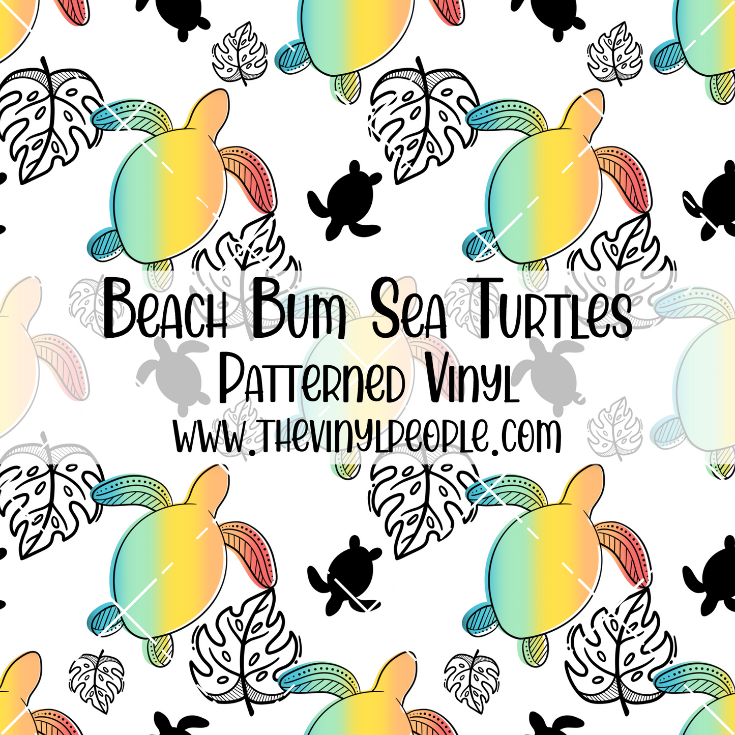 Beach Bum Sea Turtles Patterned Vinyl