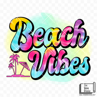 Beach Vibes Tie-Dye Vinyl Decal