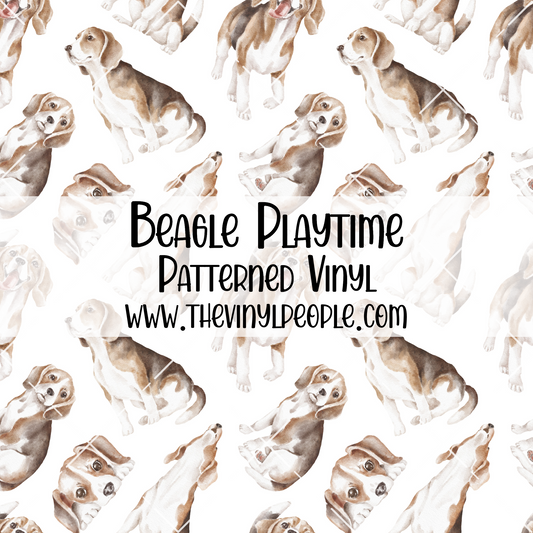 Beagle Playtime Patterned Vinyl