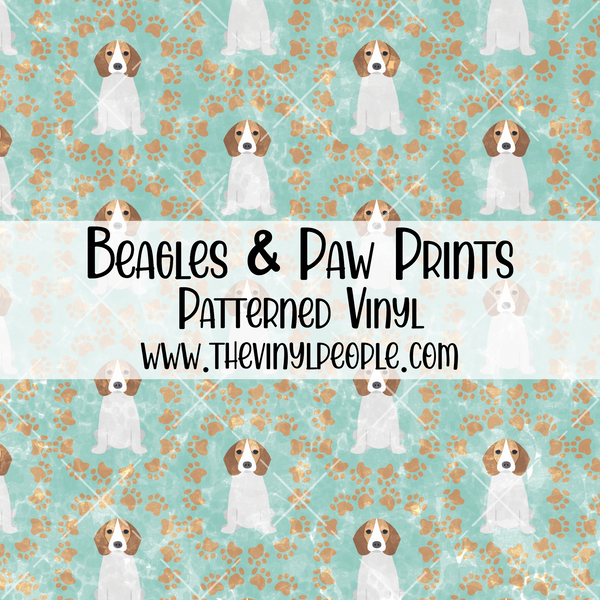 Beagles & Paw Prints Patterned Vinyl