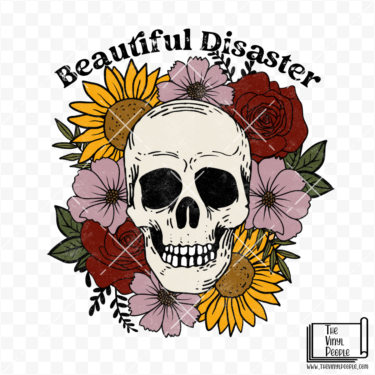 Beautiful Disaster Floral Vinyl Decal